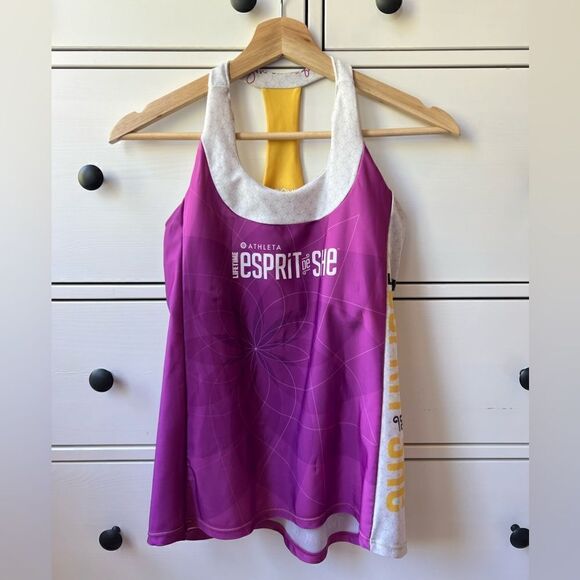 ATHLETA purple tank top with 3‎ pockets size M Moxie Esprit DE SHE 2014 Fitness - Picture 1 of 13